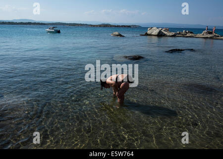 Sommer im Karidi Beach, Chalkidiki, Griechenland. Stockfoto