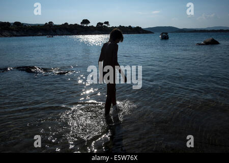 Sommer im Karidi Beach, Chalkidiki, Griechenland. Stockfoto