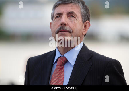 Moskau, Russland. 6. August 2014. International Canoe Federation Präsident Jose Perurena Lopez bei der Eröffnungsfeier in Moskau Credit: Nikolay Vinokurov/Alamy Live News Stockfoto