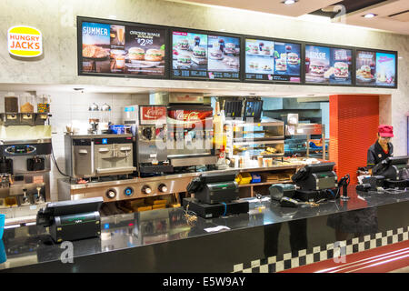 Sydney Australien, New South Wales, Kingsford-Smith Airport, SYD, innen, Terminal, Gate, Fast Food, Restaurant Restaurants Essen gehen Cafe Café Stockfoto