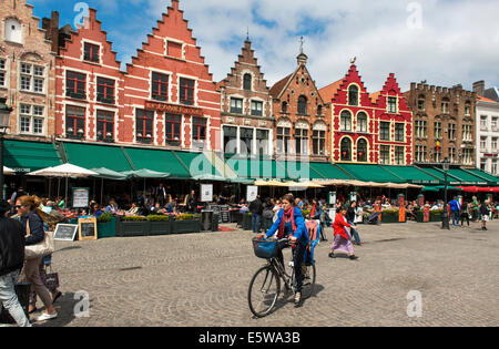 Markt North Side Brügge, Marktplatz, Belgien Stockfoto