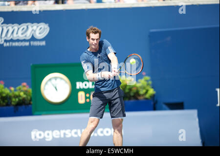 Toronto, Kanada. 6. August 2014. Andy Murray aus Großbritannien kehrt einen Schuss Nick Kyrgios von Australien während des Rogers Cup im Rexall Zentrum am 6. August 2014 in Toronto, Ontario, Kanada. Bildnachweis: Julian Avram/Alamy Live-Nachrichten Stockfoto