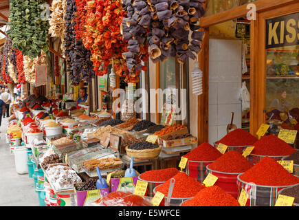 Gewürze, Bazar, Basar-Viertel, Gaziantep, Südost-Anatolien-Region, Anatolien, Türkei Stockfoto