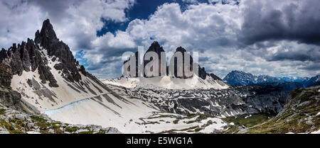 Tre Cime di Lavaredo, Dolomiten, Sexten, Südtirol, Trentino-Alto Adige, Italien Stockfoto