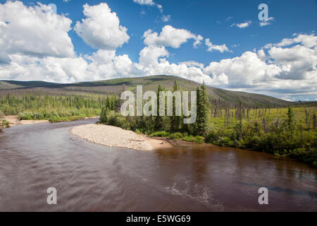 Landschaft am Taylor Highway in der Nähe von Hähnchen Siedlung, Alaska, Vereinigte Staaten Stockfoto