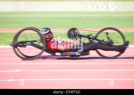 Radfahrer in Para-sportlichen Wettkampf Stockfoto