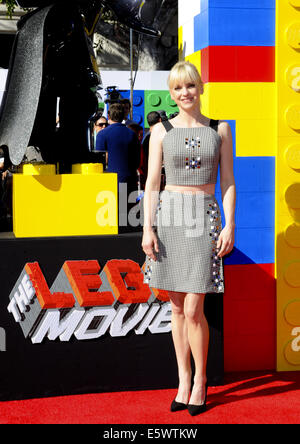 Filmpremiere der Lego-Film Mitwirkende: Anna Faris wo: Los Angeles Kalifornien Vereinigte Staaten bei: 01 Feb 2014.com Stockfoto