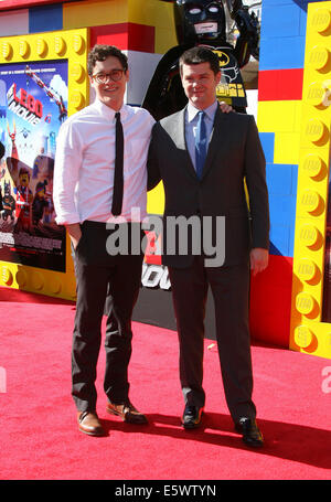 Der Lego-Film-Premiere im The Regency Village Theatre in Los Angeles CA. 02.01.2014 Featuring statt: Regie Phil Lord und Chris Miller wo: Los Angeles Kalifornien USA wenn: 1. Februar 2014 Stockfoto