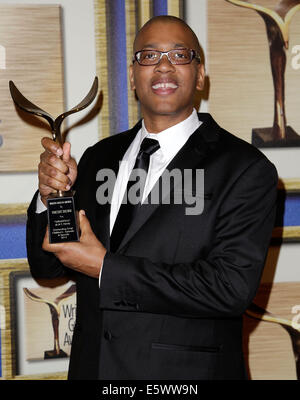 WGA Gewinner Pose auf 2014 Writers Guild Awards Presse Zimmer im JW Marriott Los Angeles L.A. LIVE. Mitwirkende: Vincent braun wo: Los Angeles Kalifornien Vereinigte Staaten bei: 1. Februar 2014 Stockfoto