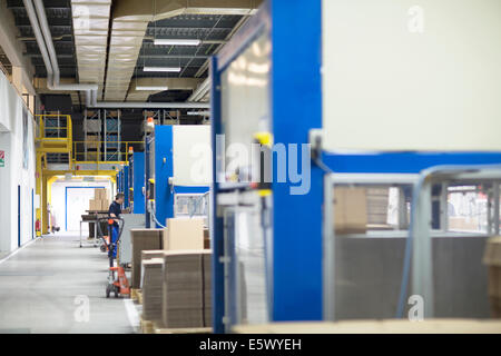 Arbeiter in Papier-Verpackung-Fabrik Stockfoto