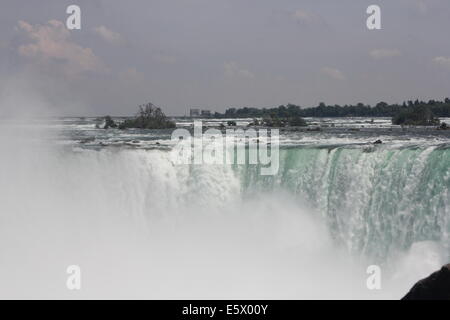 Die Horseshoe Falls, auch bekannt als die kanadischen Wasserfälle, da die meisten davon in Kanada liegt, ist Teil der Niagarafälle auf der Niagara-Ri Stockfoto