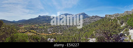 Sehen Sie auf der Ma-10, Richtung Lluc, Mallorca, Spanien Stockfoto