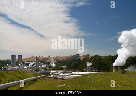 Das Kraftwerk von Wairakei schafft Geothermie, nördlich von Taupo, Region Waikato, Nordinsel, Neuseeland. Stockfoto