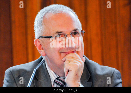 Belfast, Nordirland. 6. August 2014 - Danny Kennedy (Ulster Unionist-Partei) Credit: Stephen Barnes/Alamy Live-Nachrichten Stockfoto