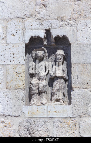 Details der Kirche San Miguel, Palencia, Spanien Stockfoto