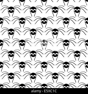 Halloween Musterdesign mit schwarzen kleinen Spinne Stockfoto