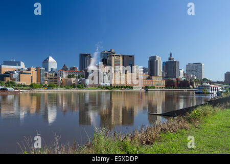 Die Innenstadt von St. Paul und Mississippi River, St. Paul, Minnesota, USA. Stockfoto