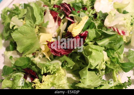 verschiedene Arten der saubere Salatblätter vorbereiten, Kochen Stockfoto