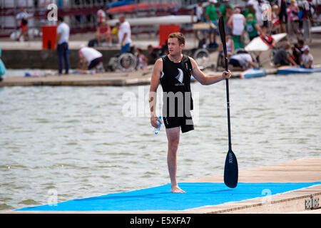 Moskau, Russland. 6. August 2014. Ersten Tag des ICF Canoe Sprint World Championships am Rudern Kanal in Krylatskoye, Moskau Credit: Nikolay Vinokurov/Alamy Live News Stockfoto