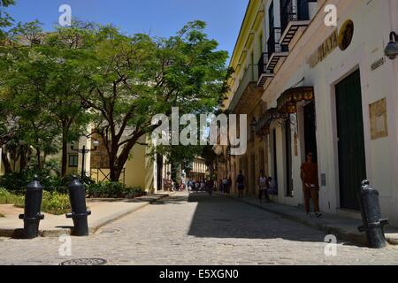 Wohnstraße-Szene, in der Altstadt von Havanna Stockfoto