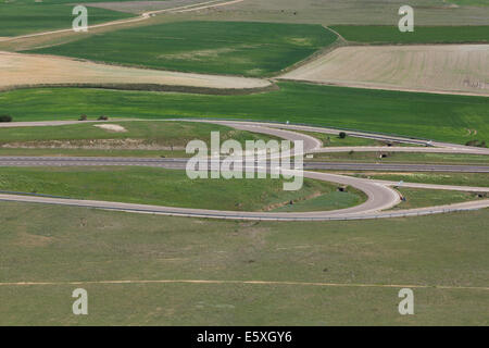 Übersicht-Kreuzung auf dem Lande Stockfoto