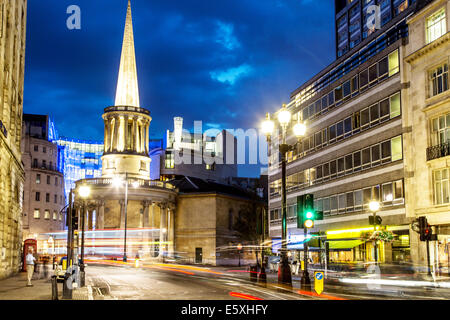 All Souls Church Langham Place Regent Street Nacht London UK Stockfoto