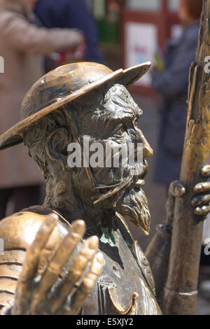 Skulptur des Don Quijote von La Mancha in bronze Stockfoto