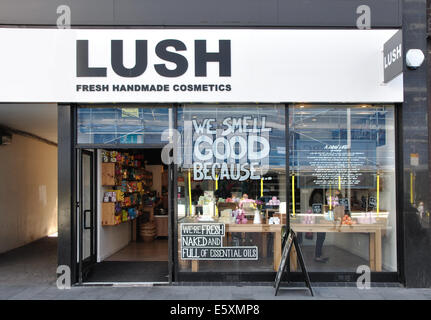 Üppige, handgemachte Kosmetik speichern, Gallowtree Gatter, Leicester, England, UK Stockfoto