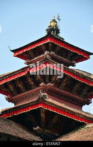 Dach des Hanuman Dhoka ist ein Komplex von Strukturen mit dem königlichen Palast der Malla-Könige in Nepal Kathmandu Durbar Square Stockfoto