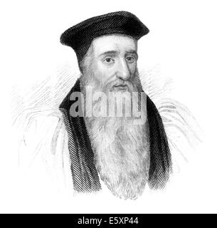 Stahlstich, ca. 1860, Thomas Cranmer, 1489-1556, ein Führer der englischen Reformation und Erzbischof von Canterbury, Stockfoto