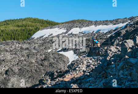 Oregon, Newberry National Volcanic Monument, Newberry Crater, große Obsidianstrom Stockfoto