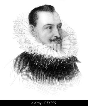 Porträt von Edmund Spenser, ca. 1552-1599, ein englischer Dichter, Stockfoto