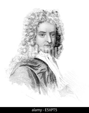 Porträt von Daniel Defoe; 1661 - 1731; ein englischer Händler; Schriftsteller und Journalist; Autor von Robinson Crusoe; Stockfoto