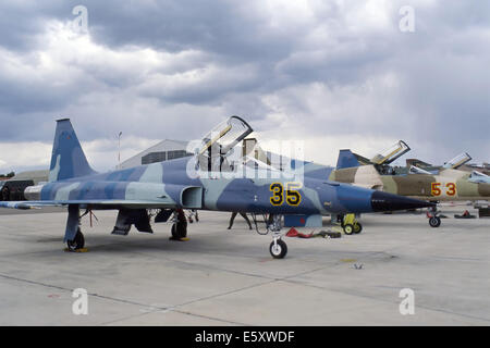 Decimomannu NATO Air Base (Sardinien, Italien), F 5 Aggressor USA Kämpfer sowjetische Flugzeuge in der Luft bekämpfen Übungen simulieren Stockfoto