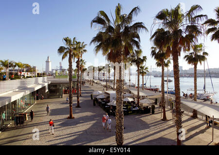 Muelle Uno, Atlantis Lounge Café, Malaga, Andalusien, Spanien Stockfoto