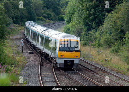 Chiltern Railways Klasse 168 Zug bei Hatton, Warwickshire, UK Stockfoto