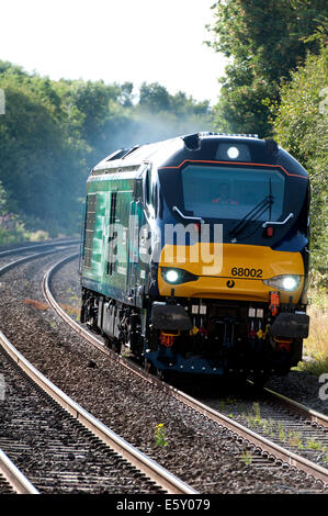 Ein DRS Klasse 68 Diesellok bei Hatton, Warwickshire, UK Stockfoto
