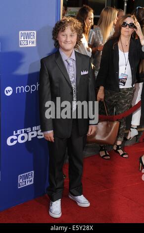 Hollywood, CA. 7. August 2014. Joshua Ormond im Ankunftsbereich für wir werden Polizisten Premiere, der ArcLight Hollywood, Hollywood, CA 7. August 2014. Bildnachweis: Dee Cercone/Everett Collection/Alamy Live-Nachrichten Stockfoto