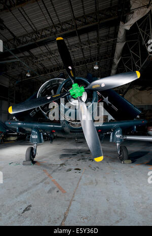 Amerikanische 2. Weltkrieg Flugzeugträger basierte Kämpfer Ort Grumman Hellcat Stockfoto