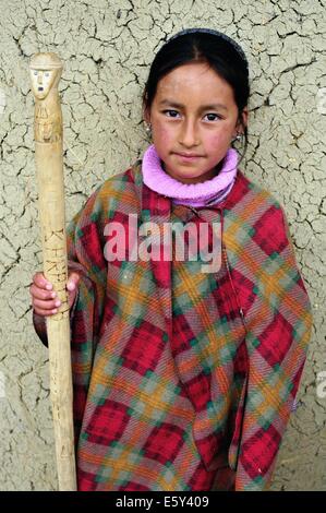 Reiseführer für Touristen, Karajia (Ausgrabungsstätte) in Cruzpata - CHACHAPOYAS. Abteilung von Amazonas. Peru Stockfoto