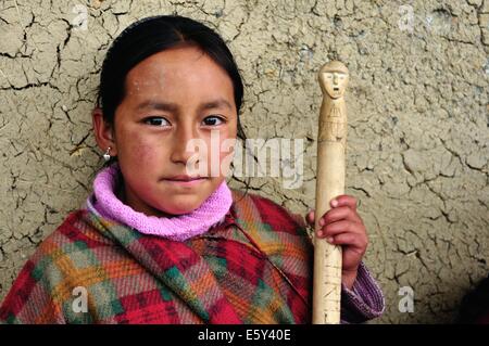 Reiseführer für Touristen, Karajia (Ausgrabungsstätte) in Cruzpata - CHACHAPOYAS. Abteilung von Amazonas. Peru Stockfoto