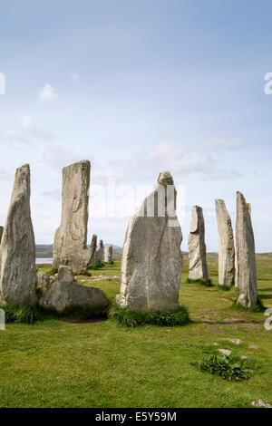 Neolithische Menhire in Callanish Stone Circle ab 4500 v. Chr.. Calanais Isle of Lewis äußeren Hebriden Western Isles Schottland Stockfoto