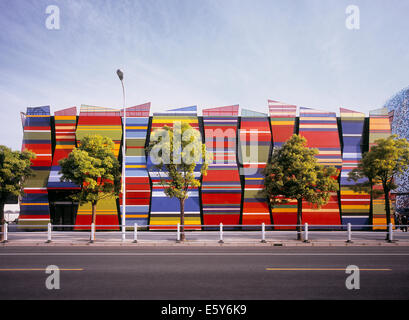 Bunte estnischen Pavillon auf der Expo-Gelände in Shanghai, China. Stockfoto