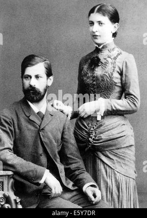 SIGMUND FREUD (1856-1939) österreichischen Neurologen mit seine Verlobte Martha Bernays kurz vor ihrer Heirat im Jahre 1886 Stockfoto