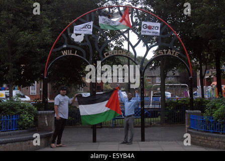 London, UK. 8. August 2014. Das wird Gauner Weingut in Pappel im East End von London wo die Isis-Flagge vom Haupteingang entfernt wurde. Bildnachweis: JOHNNY ARMSTEAD/Alamy Live-Nachrichten Stockfoto