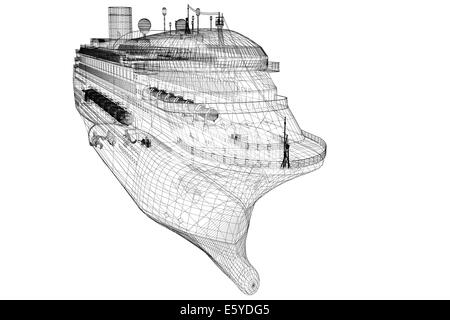 Cruise Liner, Schiff, Karosseriestruktur, Drahtmodell Stockfoto