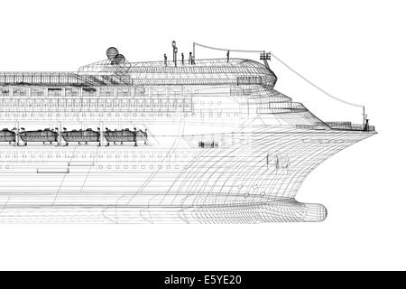 Cruise Liner, Schiff, Karosseriestruktur, Drahtmodell Stockfoto