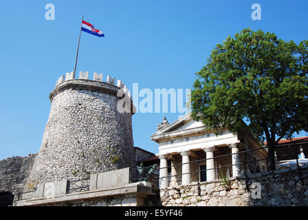 Alte Iliyrian und und römischen Festung und Burg Trsat in Rijeka, Kroatien Stockfoto