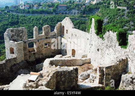 Alte Iliyrian und und römischen Festung und Burg Trsat in Rijeka, Kroatien Stockfoto