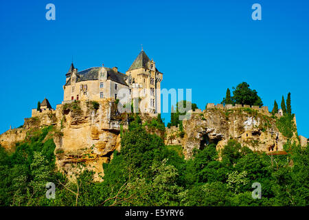 Frankreich, Aquitaine, Dordogne, Dordogne-Tal, Perigord Black, Vitrac, Chateau de Montfort Stockfoto